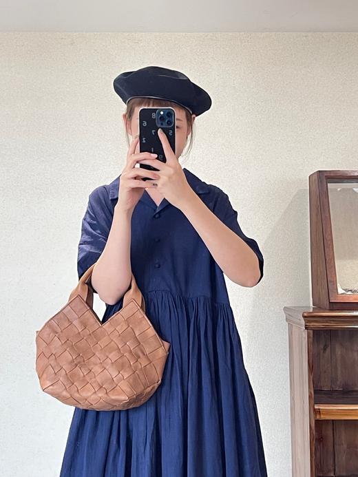 KHADI&CO 衬衫领短袖皱褶连衣裙 商品图7