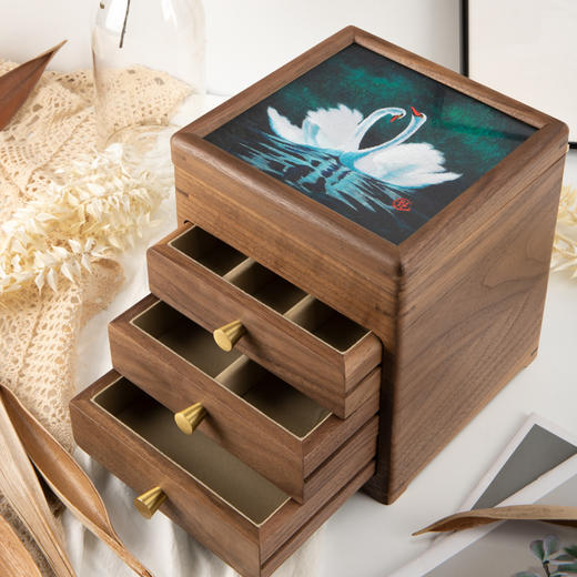 艷 湘绣 四层首饰盒 商品图3