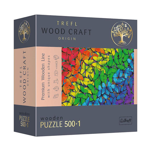 TREFL 平面木制拼图500+1片彩虹蝴蝶TREC20159 商品图0