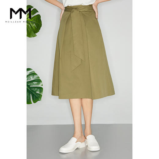 【商场同款】麦檬夏拼接本布腰带半身裙5C6141771 商品图0