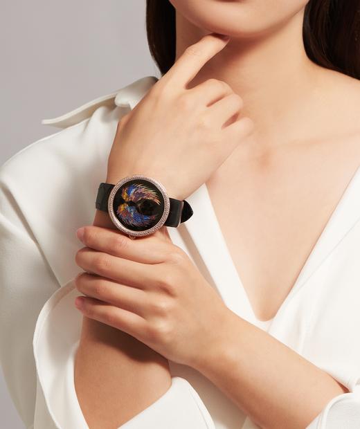 KONCISE孔氏珐琅 天使之翼18K黄金掐丝珐琅 指针式 大表盘 真皮 高端 真钻腕表 商品图2