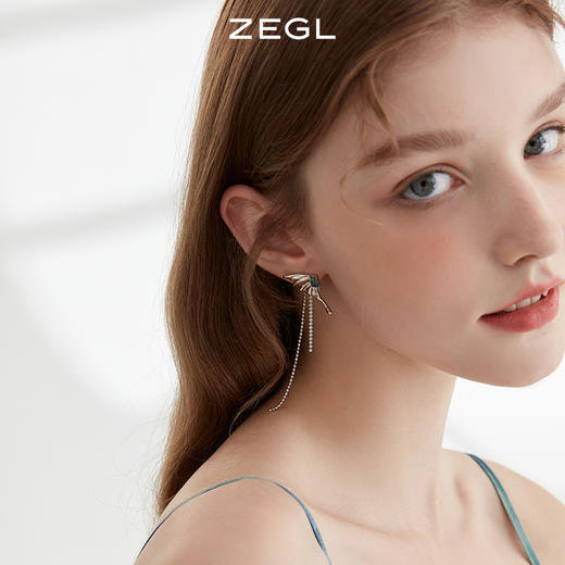 ZEGL设计师浮生若梦系列液态蝴蝶耳环女夏设计感耳钉925银针耳饰 商品图1