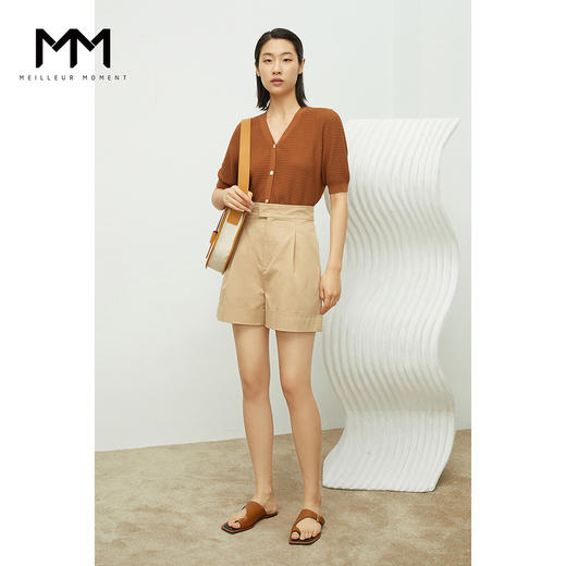 【商场同款】麦檬夏翻折脚口宽边高腰短裤5C6250962 商品图1