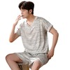 【瑜伽生活家】「十款可选」睡衣男夏季短袖短裤v领套头休闲简约男士上衣下装家居服 商品缩略图4