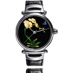 KONCISE孔氏珐琅 蝴蝶兰心-兰蕊幽香 掐丝珐琅腕表