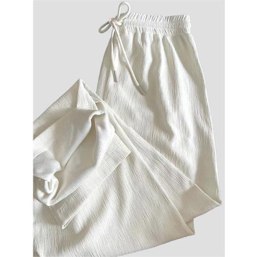 RDFS288新款时尚气质休闲宽松高腰垂感褶皱直筒阔腿裤 商品图0