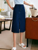 欧芮儿牛仔半身裙女夏季2022新款高腰开叉显瘦设计感中长款a字裙 商品缩略图3