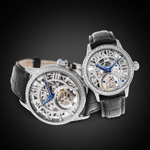 MEMORIGIN万希泉纯钻尊贵系列陀飞轮真皮腕表情侣钻石表机械手表 商品图2