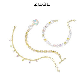 ZEGL设计师闺蜜系列淡水珍珠棋盘格手链女生ins小众设计夏季手饰
