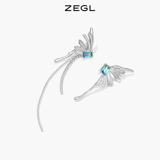 ZEGL设计师浮生若梦系列液态蝴蝶耳环女夏设计感耳钉925银针耳饰 商品图5