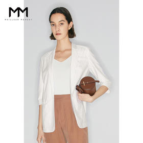 【商场同款】麦檬夏条纹撞色一粒扣西装5C4210971Q