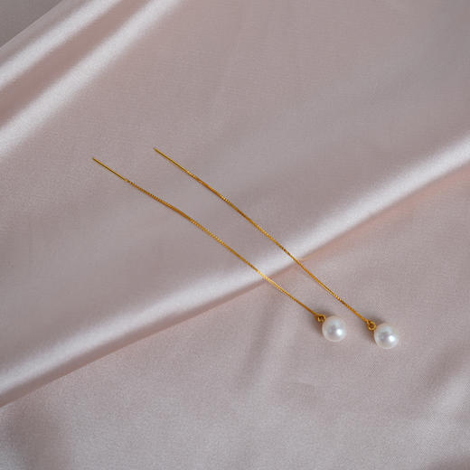 美裕 【清音】银925淡水珍珠耳钉 7.5-8mm白105620 商品图3