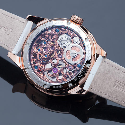 MEMORIGIN万希泉MTW陀飞轮腕表镂空男机械表女款时尚经典真皮手表 商品图4