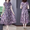 HZ3256 中年妈妈真丝连衣裙女夏2022新款夏高端桑蚕丝香云纱显瘦印花裙子 商品缩略图2