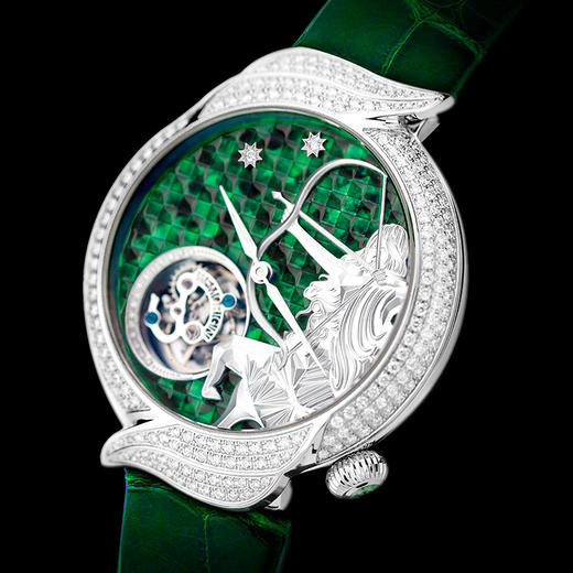 MEMORIGIN万希泉12星座系列射手座陀飞轮钻石腕表机械表镂空手表 商品图1