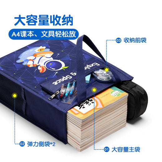 猫太子学生手提袋拎书袋文件袋帆布美术补习班补课三层大容量男女生 商品图1