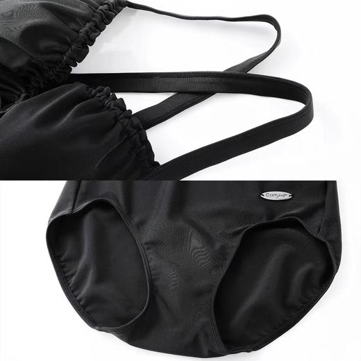 安莉芳comfit黑色蕾丝遮肉显瘦有钢圈薄杯裙式连体泳衣女CS00011 商品图2