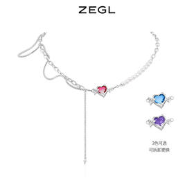 ZEGL设计师糖果系列爱心项链女高级设计感小众2022新款甜酷锁骨链
