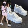 小白鞋女内增高新款春夏网纱透气牛皮百搭厚底鞋休闲板鞋女潮 HFE-6373 商品缩略图4