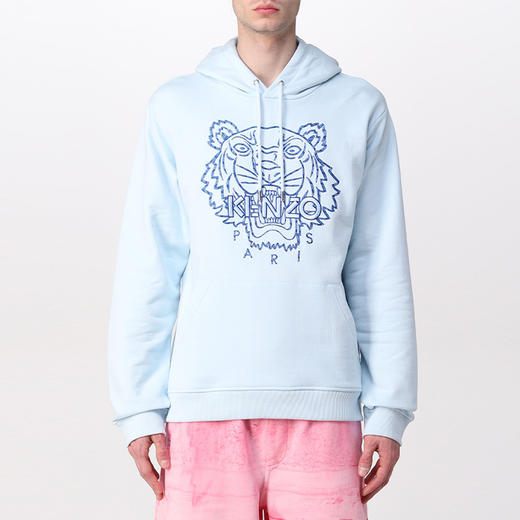 KENZO 高田贤三 男士棉质经典大虎头刺绣连帽卫衣 浅蓝色 FC55 SW338 4XF 64 商品图0