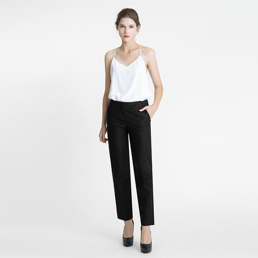 LIZZY 气质通勤简约百搭中腰显痩小脚九分裤3678 商品图1