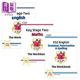 【中商原版】英国CGP原版 KS2 数学 英语 语法标点拼写 练习册套装3册 7-11岁 Year 3-6 小学3 4 5 6年级 英文原版