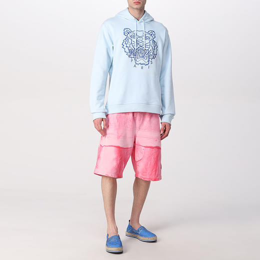KENZO 高田贤三 男士棉质经典大虎头刺绣连帽卫衣 浅蓝色 FC55 SW338 4XF 64 商品图3
