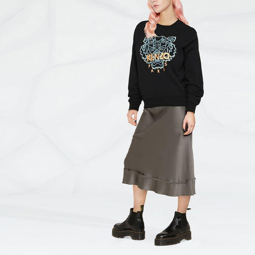 KENZO 高田贤三 女士棉质经典大虎头长袖卫衣 黑色 FC52 SW824 CME 99A 商品图3