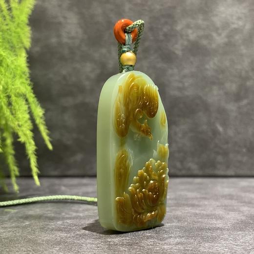 【御珠宫坊】碧玉凤穿牡丹挂件 商品图5