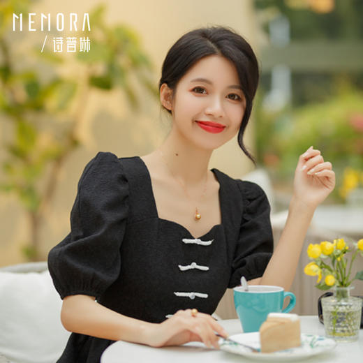 MEMORA诗普琳爱翼系列玫瑰18K金金珠海水珍珠钻石单吊坠ZP203301 商品图2