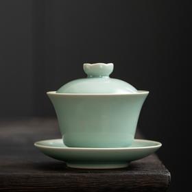 高级徽仿古釉三才盖碗 寻隐