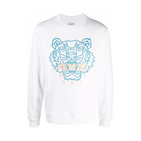 KENZO 高田贤三 男士棉质经典大虎头刺绣圆领长袖卫衣 白色 FC55 SW120 CME 01B