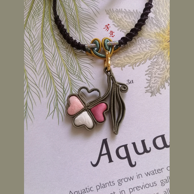 四叶草盘扣吊坠项链○芳意旗袍