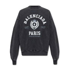 BALENCIAGA 巴黎世家 男士棉质 College 1917 长袖休闲卫衣 深灰色 697869 TMV99 1000