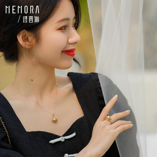 MEMORA诗普琳爱翼系列玫瑰18K金海水珍珠钻石戒指ZR200601（其它指圈联系客服） 商品图2