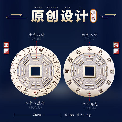 兴道原创八卦钱吊坠挂件 商品图4