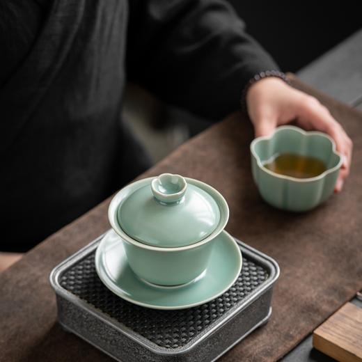 高级徽仿古釉三才盖碗 寻隐 商品图3