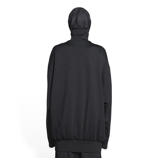 BALENCIAGA 巴黎世家 女士棉质毛巾布针织长款连帽运动夹克 黑色 698595 TMV15 1000 商品图2