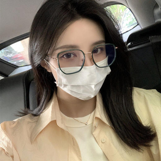 复古大框近视眼镜女圆脸抗蓝光防辐射素颜神器韩版潮护眼睛平光架 商品图5