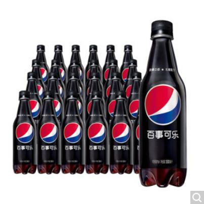 百事可乐 Pepsi 无糖 汽水碳酸饮料 500ml*24瓶 整箱装 商品图0
