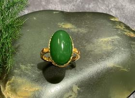 【御珠宫坊】金镶碧玉戒指
