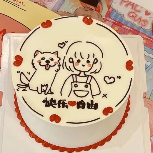 小女孩女生简笔画手绘蛋糕（多款式选择）-低糖处理无添加 商品图0