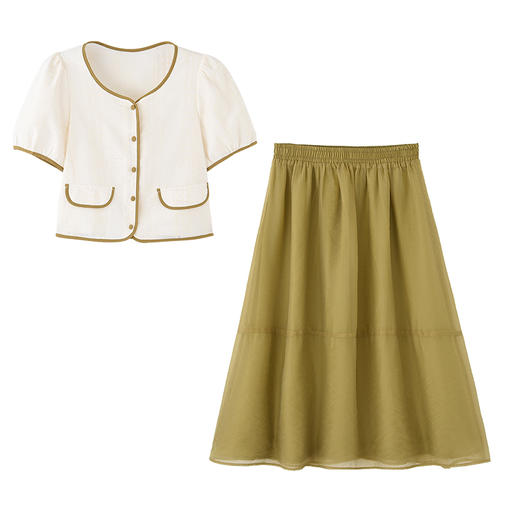 2023新款法式高级感衬衫气质轻熟风减龄女装套装港味半身裙两件套 商品图3