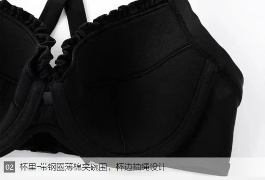 安莉芳comfit黑色蕾丝遮肉显瘦有钢圈薄杯裙式连体泳衣女CS00011 商品图3