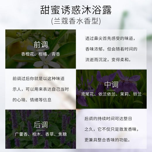 NAK  香氛清爽沐浴淋浴露 奢享香水滋润沐浴乳（甜蜜诱惑）600g 商品图4