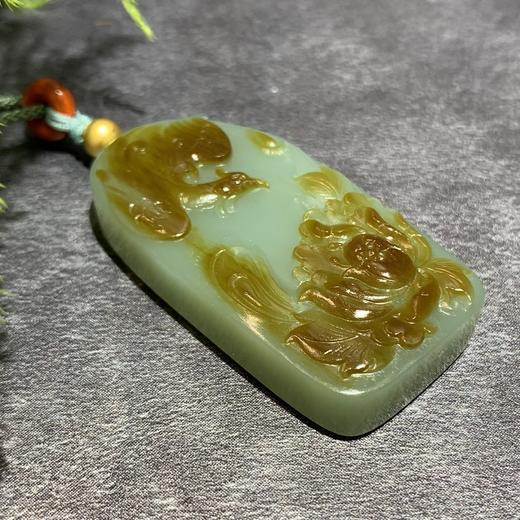 【御珠宫坊】碧玉凤穿牡丹挂件 商品图3