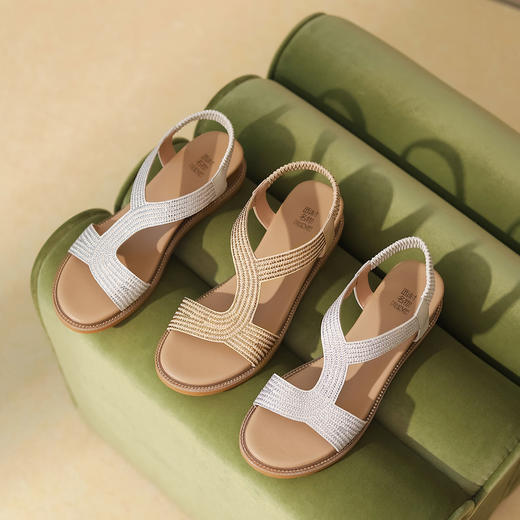 西村名物2022年夏季新款休闲坡跟凉鞋女25131 商品图1