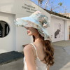 QM-QM0000707（xfy）沙滩遮阳帽子女 波浪边大檐太阳帽 花朵渔夫帽夏季出游大沿帽 商品缩略图3