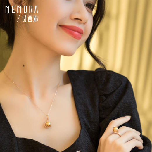 MEMORA诗普琳爱翼系列玫瑰18K金金珠海水珍珠钻石单吊坠ZP203301 商品图1