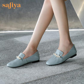 商场同款| 索菲娅花式打褶水钻珍珠单鞋2022秋季温柔风两穿乐福鞋SF23111085